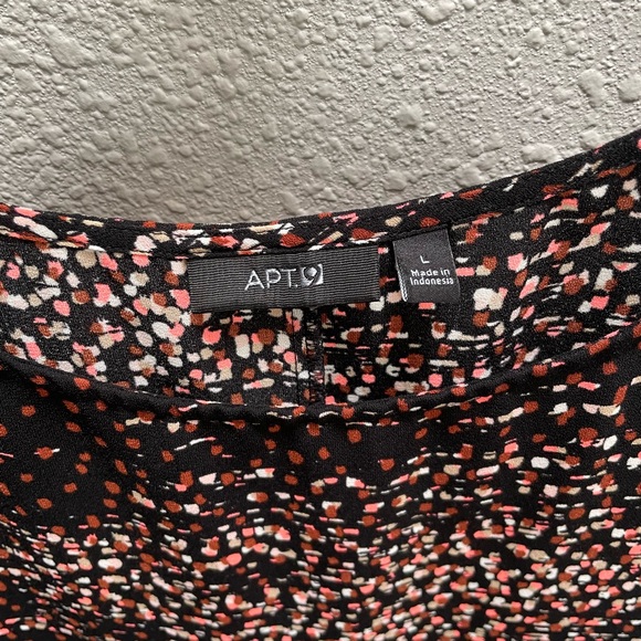 Apt 9 Women’s Top - Size L - Multicolored (Black/Coral/Brown/Tan/Cream) - EUC - Picture 3 of 8